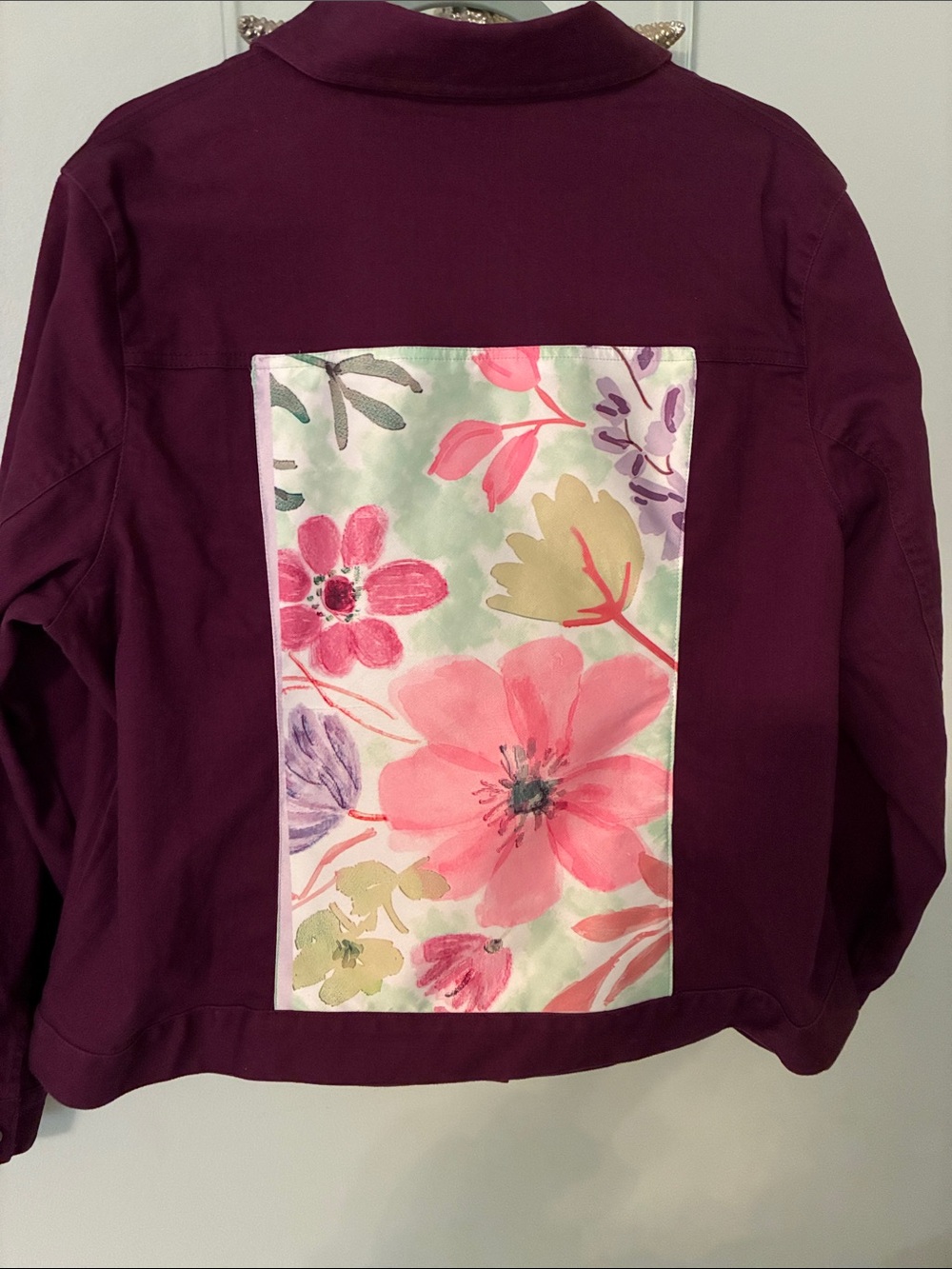 Jean Jacket with Floral Back Panel